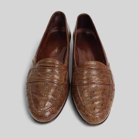 Romano Martegani full quill ostrich penny loafers 8 D main image 5